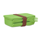 Branded PP Lunch Box with Cutlery in Green