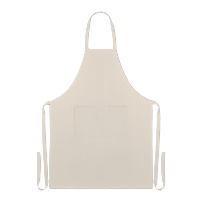 Branded Organic Cotton Kitchen Apron in Natural 200gsm without branding