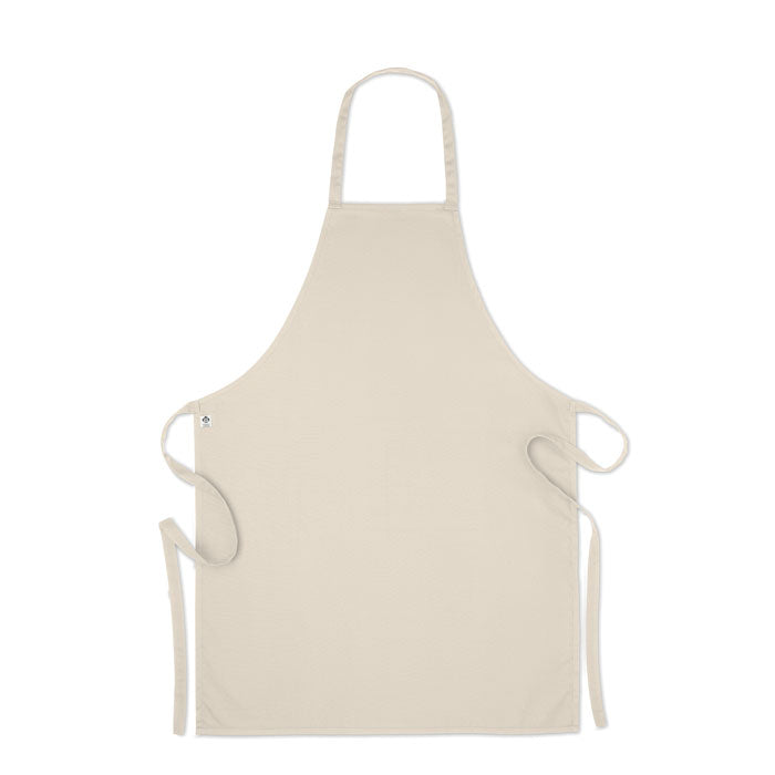 Branded Organic Cotton Kitchen Apron in Natural 200gsm without branding