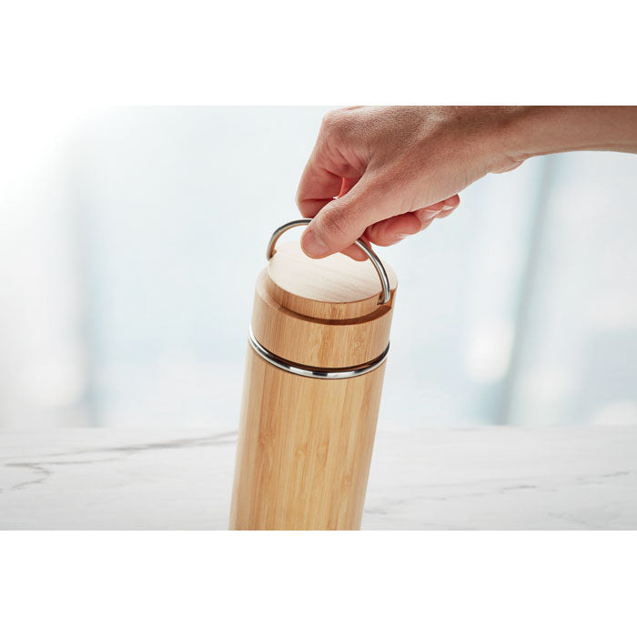 Branded Bamboo Tea Infuser Flask