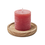 Branded Candle on Round Wooden Base