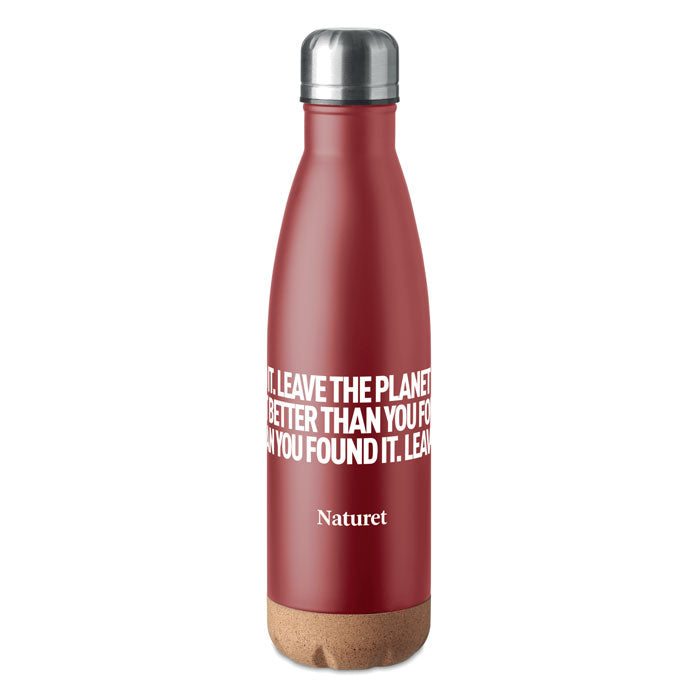 Branded Double Wall Water Bottle with Cork Base