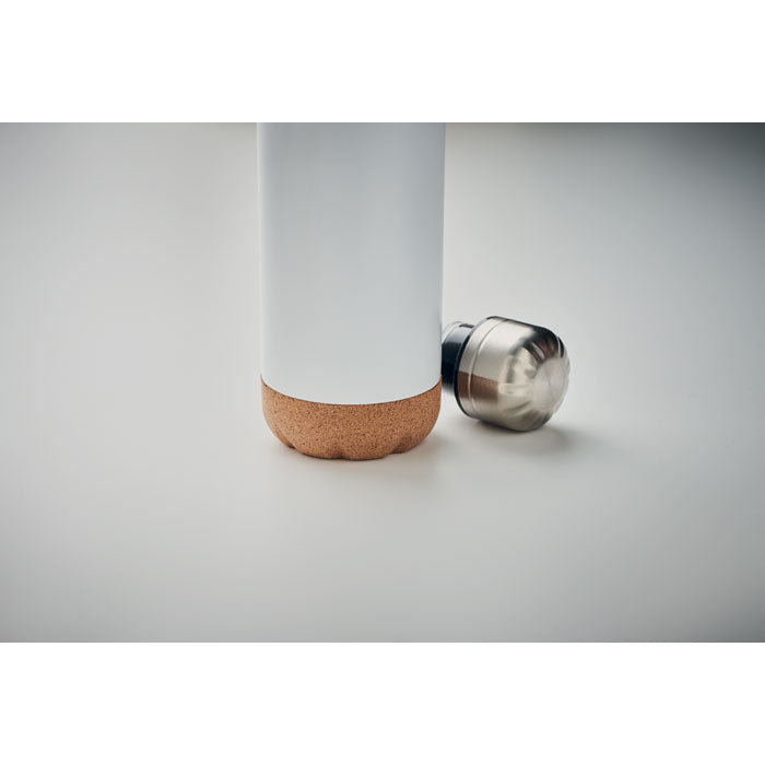 Branded Double Wall Water Bottle with Cork Base without branding
