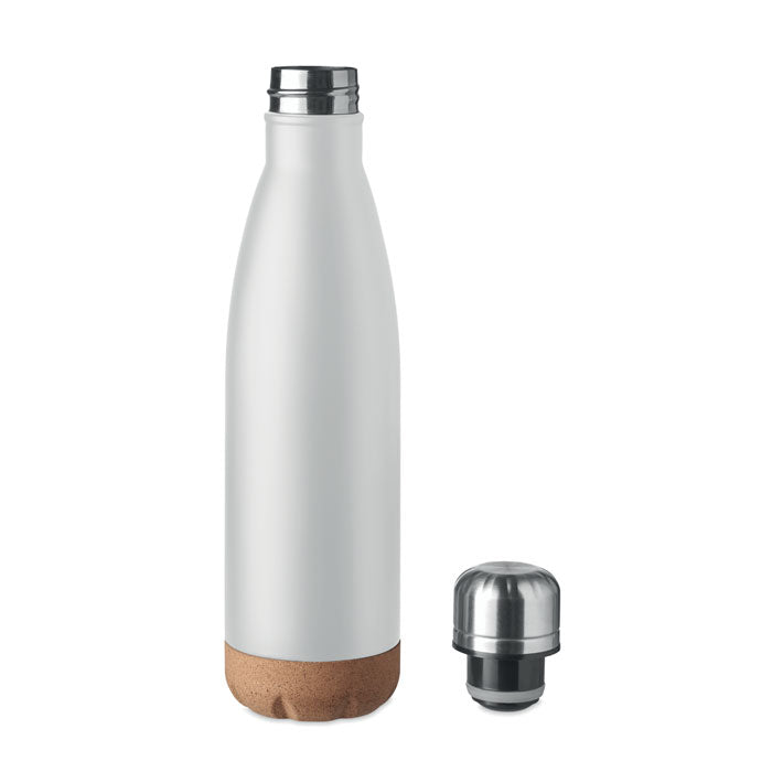 Branded Double Wall Water Bottle with Cork Base without branding