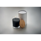 Branded Vanilla Candle in Glass with Bamboo Lid without branding