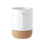 Branded sublimation mug with cork base, top view
