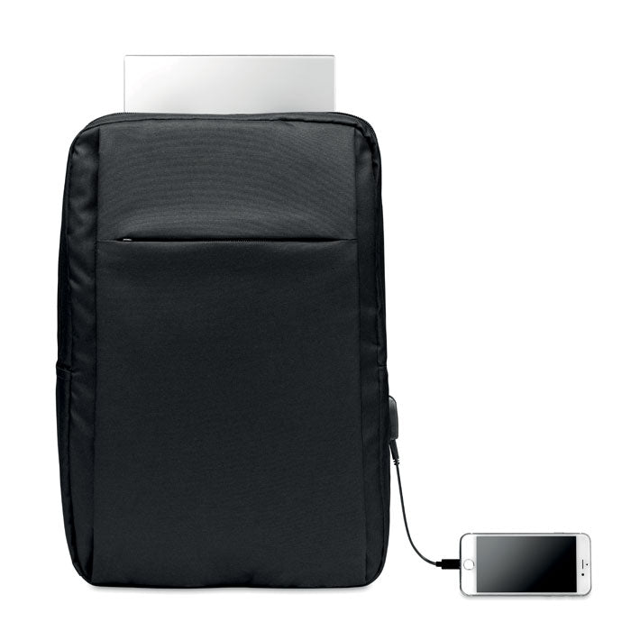 Branded Laptop Backpack in 300D RPET 29 x 12 x 41cm without branding
