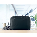 Branded Laptop Backpack in 300D RPET 28 x 12 x 42cm in use