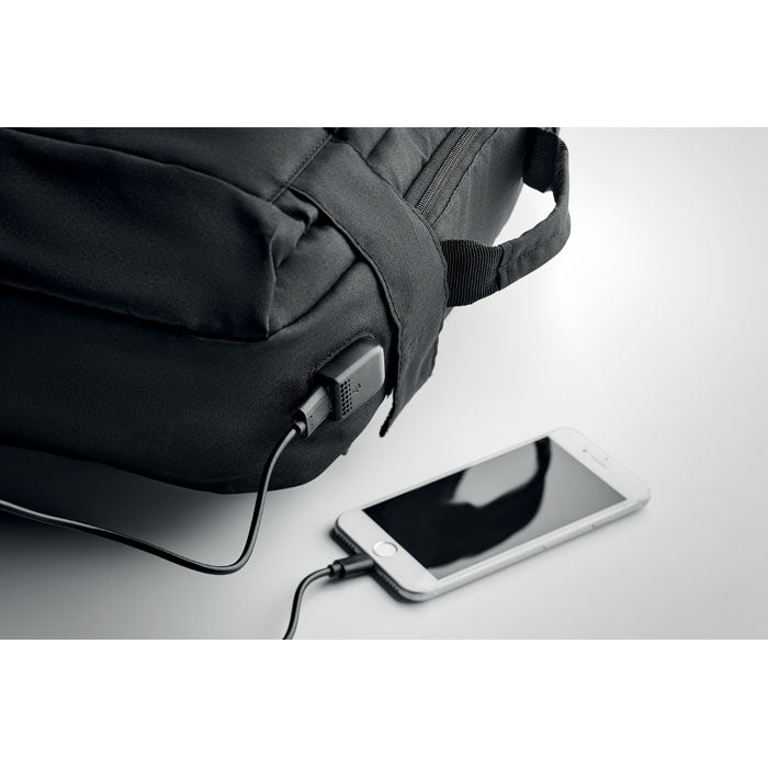 Branded Laptop Backpack in 300D RPET 28 x 12 x 42cm without branding