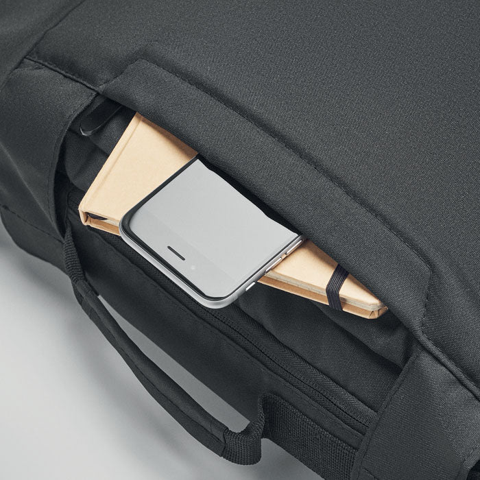 Branded Laptop Backpack in 300D RPET 28 x 12 x 42cm without branding