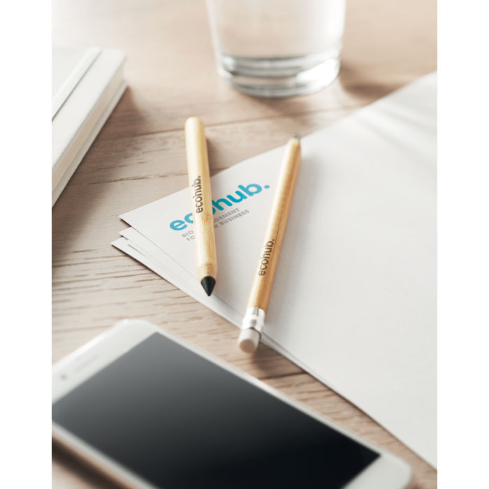 Branded bamboo inkless pen, printed