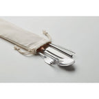 Branded Stainless Steel Cutlery Set with Straw without branding