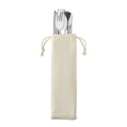 Branded Stainless Steel Cutlery Set with Straw without branding