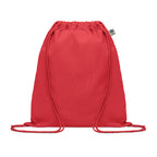 Branded Organic Cotton Drawstring Bag in Red