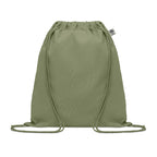 Branded Organic Cotton Drawstring Bag in Green