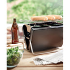 Branded Portable Suitcase Barbecue with Stand in use