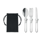 Branded 3 Piece Stainless Steel Camping Cutlery Set