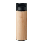 Branded Vacuum Flask with Bamboo Cover without branding