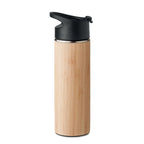 Branded Vacuum Flask with Bamboo Cover without branding