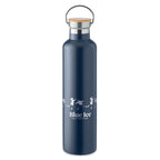 Branded Vacuum Flask with Bamboo Lid - 1L in Blue