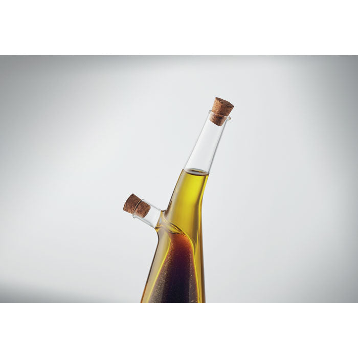 Branded Glass Oil and Vinegar Bottle Set without branding