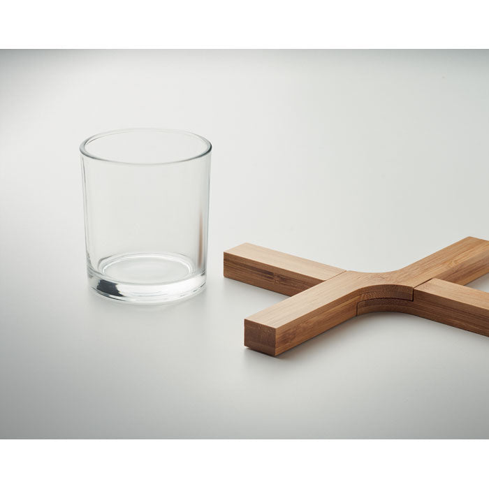 Branded Bamboo Foldable Pot Stand without branding