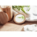 Branded Bamboo Magnifying Make-Up Mirror in use