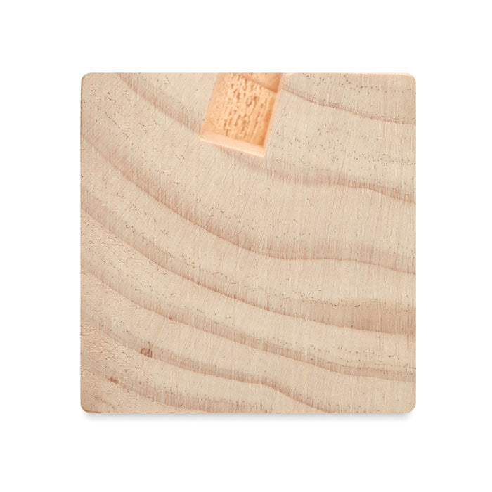 Branded Wooden Desk Stand with Clover Seeds without branding