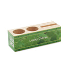 Branded Wooden Desk Stand with Clover Seeds without branding