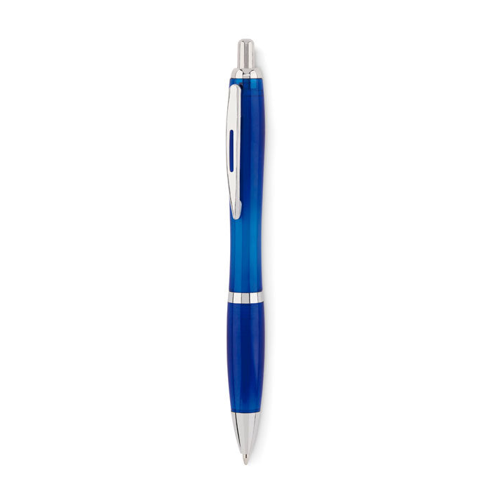 Branded RPET Push Button Ball Pen in Blue