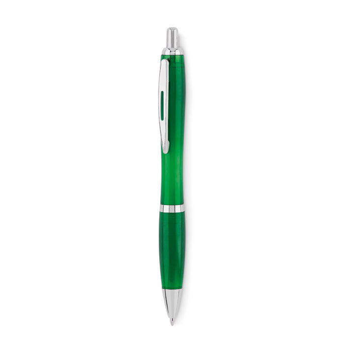 Branded RPET Push Button Ball Pen in Green