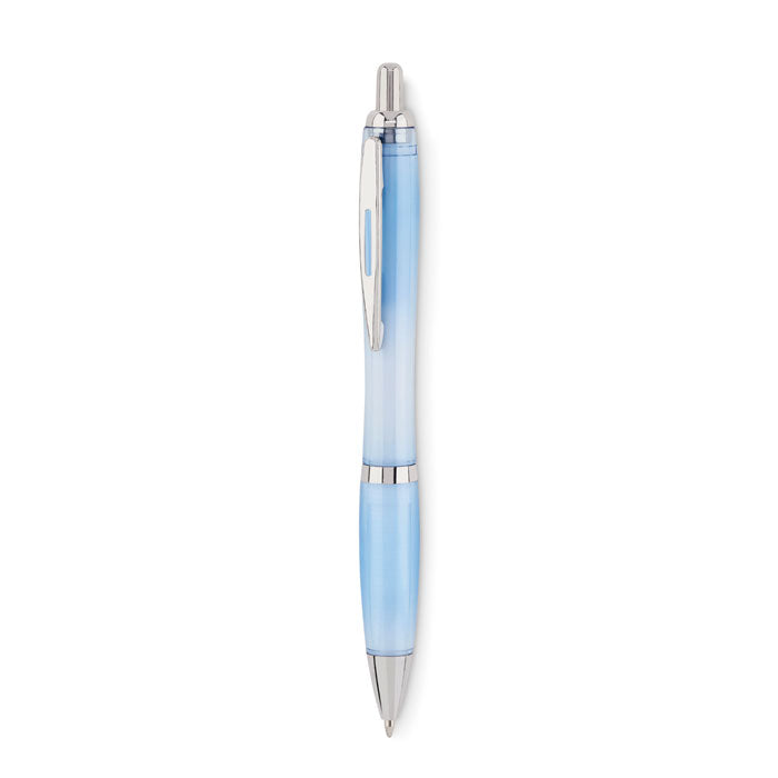 Branded RPET Push Button Ball Pen in Blue