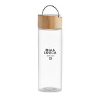 Branded Glass Bottle with Bamboo Lid - 500ml
