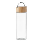 Branded glass bottle with bamboo lid, 500ml