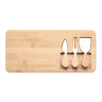 Branded Bamboo Cheese Board Set with Knives and Fork without branding