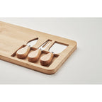 Branded Bamboo Cheese Board Set with Knives and Fork without branding