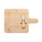 Branded Bamboo Cheese Board with Serving Knife without branding