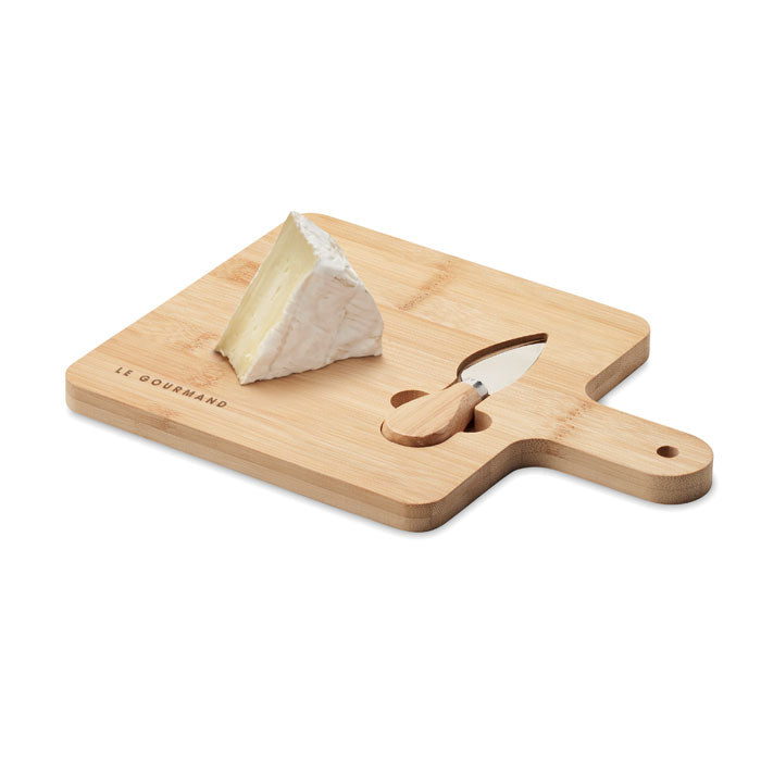 Branded Bamboo Cheese Board with Serving Knife