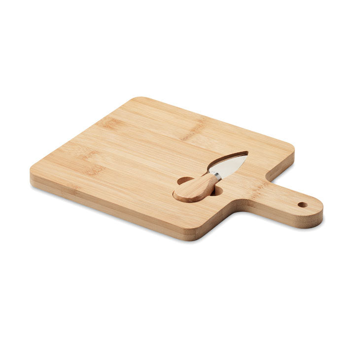 Branded Bamboo Cheese Board with Serving Knife