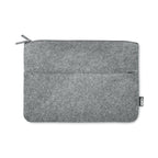 Branded RPET Felt Zipped Laptop Bag in Grey