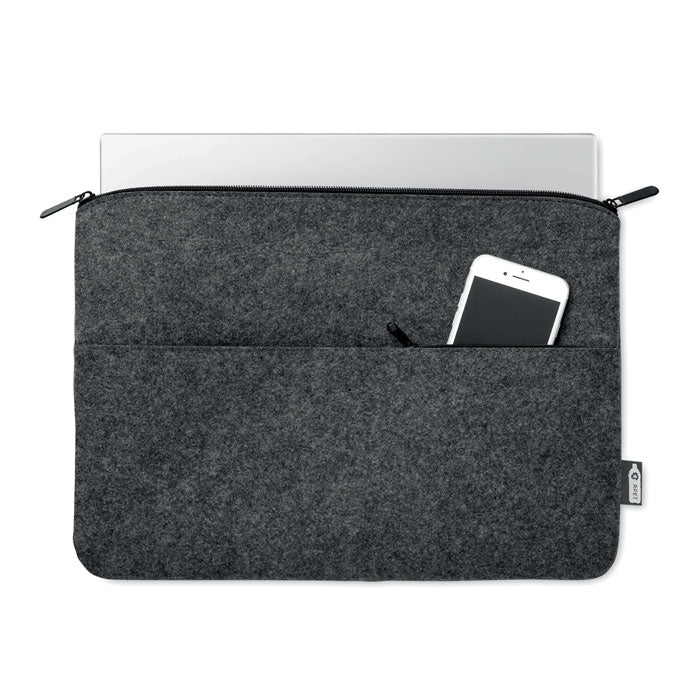 Branded RPET Felt Zipped Laptop Bag without branding