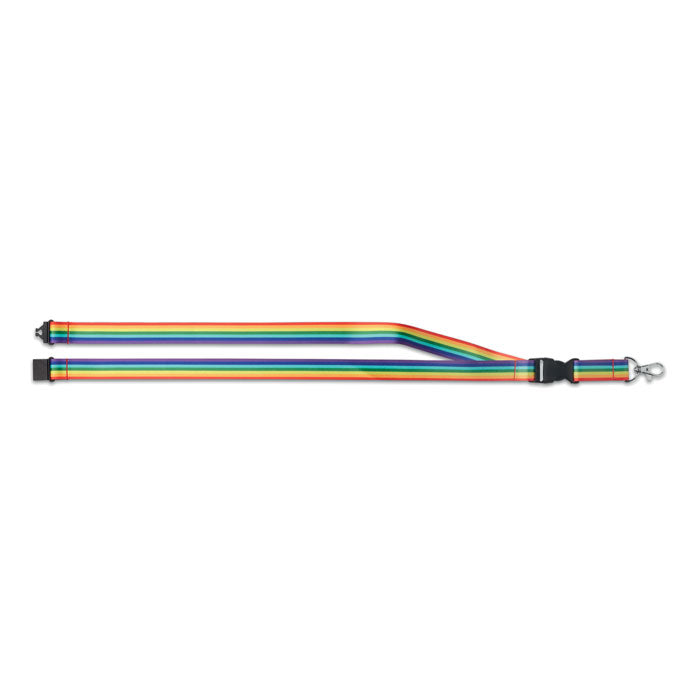 Branded Rainbow RPET Lanyard without branding