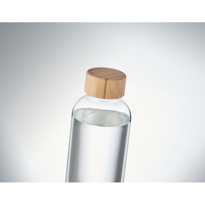 Branded Glass Bottle with Bamboo Lid - 650ml without branding
