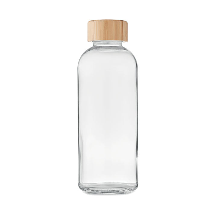 Branded Glass Bottle with Bamboo Lid - 650ml without branding