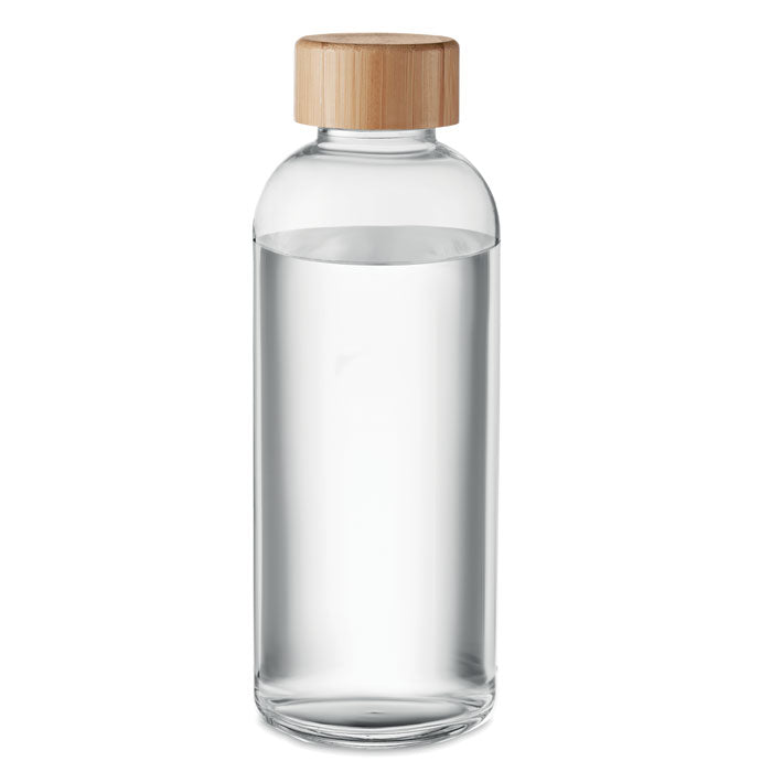 Branded Glass Bottle with Bamboo Lid - 650ml without branding