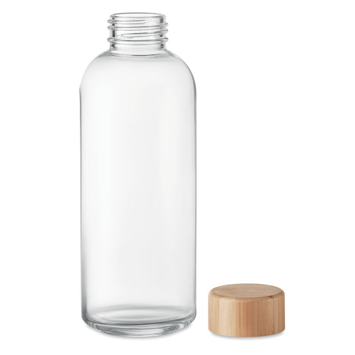 Branded Glass Bottle with Bamboo Lid - 650ml without branding