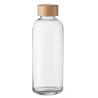 Branded glass bottle with bamboo lid, 650ml