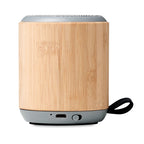 Branded Bamboo Cover Wireless Speaker without branding