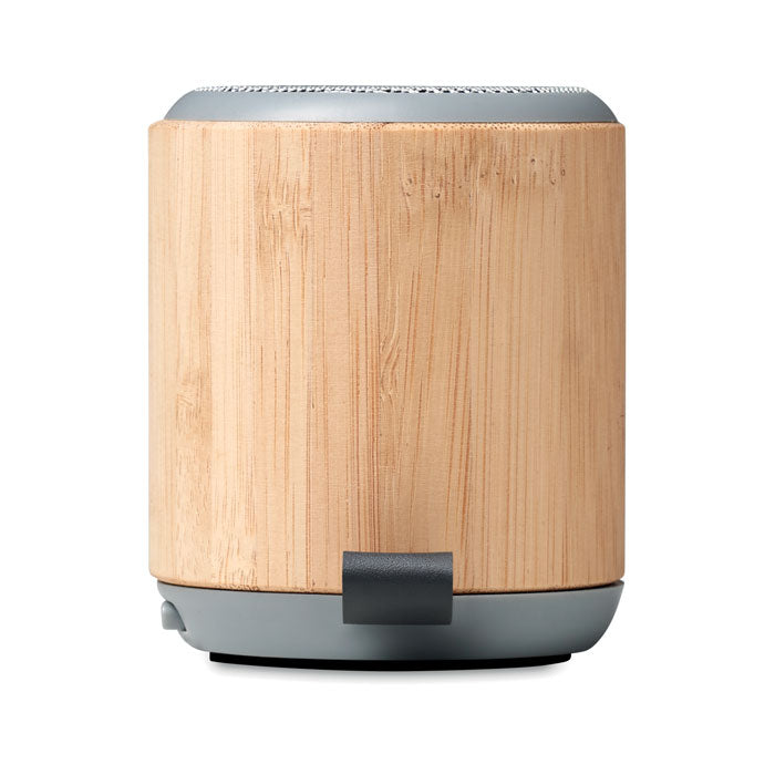 Branded Bamboo Cover Wireless Speaker without branding