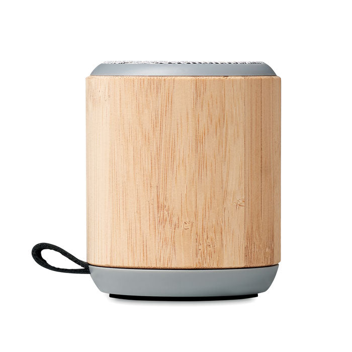 Branded Bamboo Cover Wireless Speaker without branding